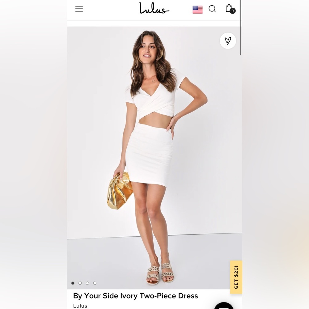 Lulus — white 2 piece dress - size small